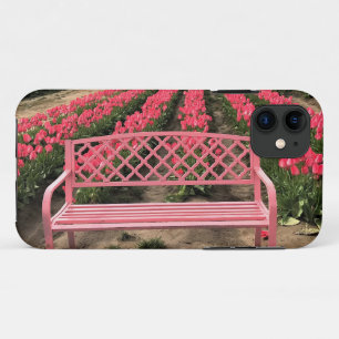 Roze bank met roze tulpen Case-Mate iPhone case