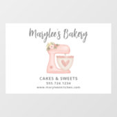 Roze bankbakkerij Chef Business Window Cling Raamsticker (Vel)