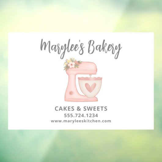 Roze bankbakkerij Chef Business Window Cling Raamsticker (Vel 3)