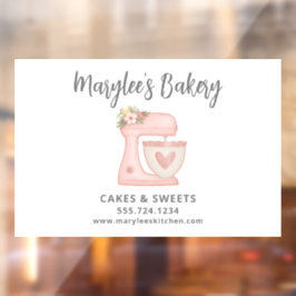 Roze bankbakkerij Chef Business Window Cling Raamsticker