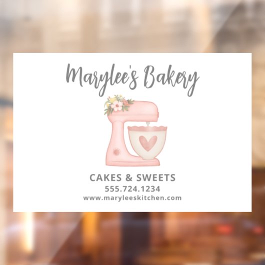 Roze bankbakkerij Chef Business Window Cling Raamsticker (Vel 2)
