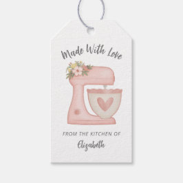 Roze bankmixer gemaakt met Labels met liefdescadea Cadeaulabel