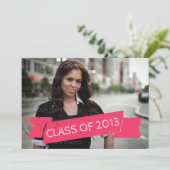 Roze banner 2013 Afstudeerder uitnodiging (Staand voorkant)
