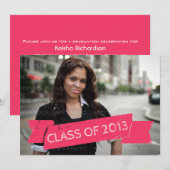 Roze banner 2013 Afstudeerder uitnodiging (Voorkant / Achterkant)