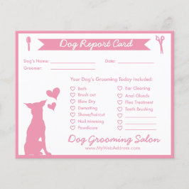 Roze banner en Silhouette Dog Grooming Report Car