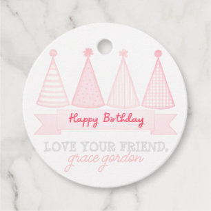 Roze banner Pet - Label voor Birthday banner