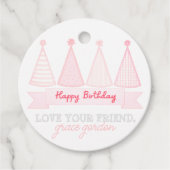 Roze banner Pet - Label voor Birthday banner (Voorkant)