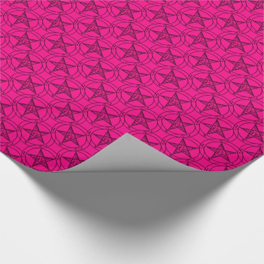 roze baphomet cadeaupapier (Hoek)