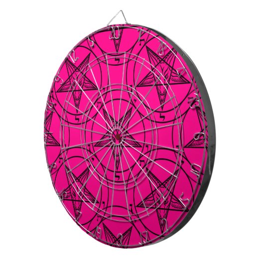 roze baphomet dartbord (Voorkant Rechts)