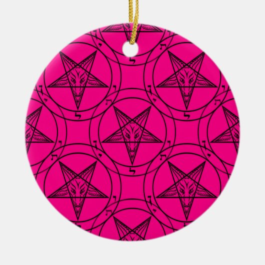roze baphomet keramisch ornament (Voorkant)