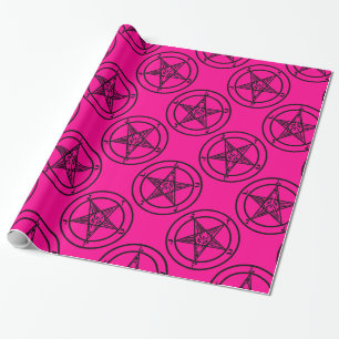 roze baphomet pentagram halloween cadeaupapier