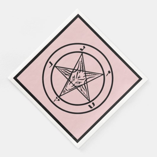 Roze Baphomet Pentagram Satanic Dinner servet (Hoek)