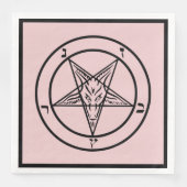 Roze Baphomet Pentagram Satanic Dinner servet (Voorkant)