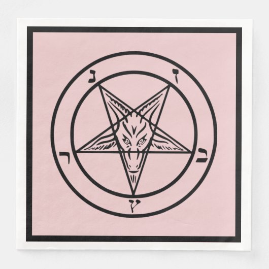 Roze Baphomet Pentagram Satanic Dinner servet (Voorkant)