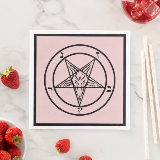 Roze Baphomet Pentagram Satanic Dinner servet (Insitu)