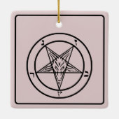 Roze Baphomet Pentagram Satanic Keramisch Ornament (Achterkant)