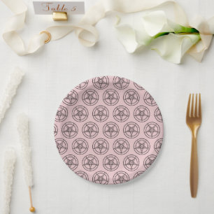 Roze Baphomet Pentagram Satanic Papieren Bordje