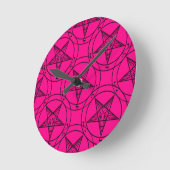 roze baphomet ronde klok (Hoek)