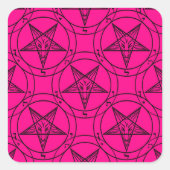roze baphomet vierkante sticker (Voorkant)