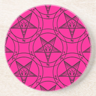 roze baphomet zandsteen onderzetter