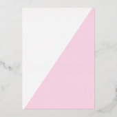 Roze baptisme 1e verjaardag folie uitnodiging (Achterkant)