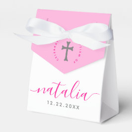 Roze baptisme Christening Naming Cross Bedankdoosjes