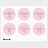 Roze baptisme dochter Silver Cross Hartelijk dank Ronde Sticker (Vel)
