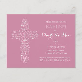 Roze baptisme uitnodiging - 4,25 x 5,5-inch uitnod