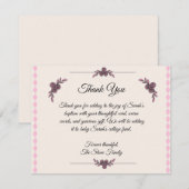 Roze baptisme voor baby Girl Bedankkaart (Voorkant / Achterkant)