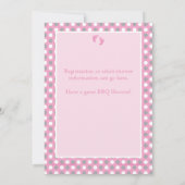 Roze Barbecue BaByQ Baby shower Polka Dot Kaart (Achterkant)