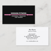 Roze Barbell Fitness Personal Trainer Business B Visitekaartje (Voorkant / Achterkant)