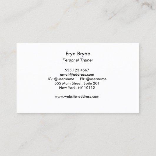 Roze Barbell Fitness Personal Trainer Business B Visitekaartje (Achterkant)