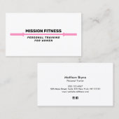 Roze Barbell Fitness Personal Trainer Business B Visitekaartje (Voorkant / Achterkant)