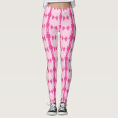 Roze Barbell Weightlift Gym Leggings (Voorkant)