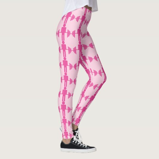 Roze Barbell Weightlift Gym Leggings (Rechts)
