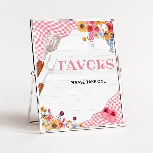 Roze Barbeque Baby Shower Favorbord Poster