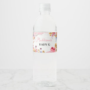 Roze Barbeque Baby Shower Waterfles Etiket