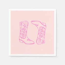 Roze Barbie Laarzen Cowgirl vrijgezellenfeest Servet