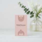Roze barbier scheermes scheert lasergezichtshaarve visitekaartje (Staand voorkant)