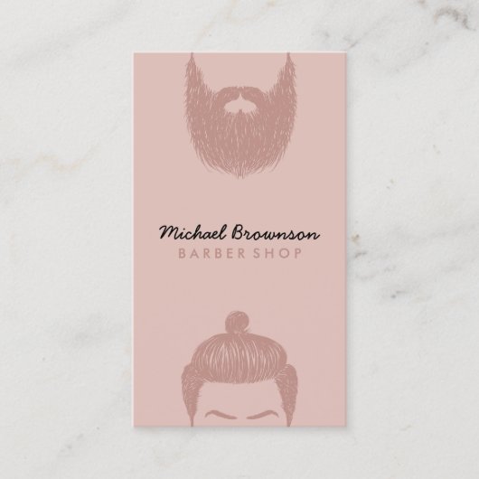 Roze barbier scheermes scheert lasergezichtshaarve visitekaartje (Voorkant)
