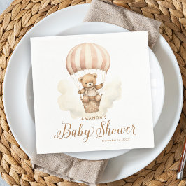Roze Barly Wacht Meisje Teddy Bear Baby shower Servet