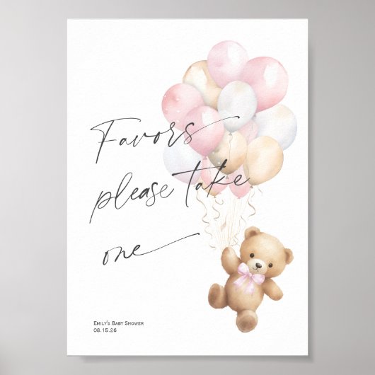 Roze Barly Wacht, Schattige Baby meisje Douche gun Poster (Voorkant)