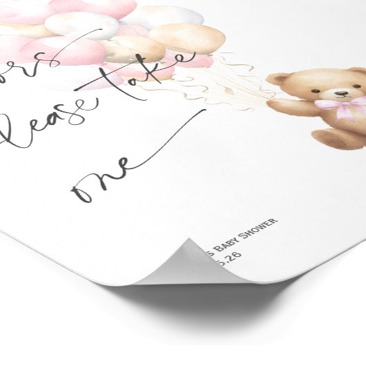 Roze Barly Wacht, Schattige Baby meisje Douche gun Poster (Hoek)