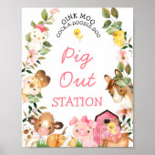Roze Barn Birthday Party Sig Poster (Voorkant)