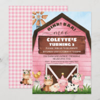 Roze Barn Oink Baa Moo Farm Animals