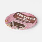 Roze Barn Oink Baa Moo Farm Animals Papieren Bordje (Gekanteld)