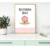 Roze Barnyard Verjaardag Drink Station Poster