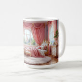 Roze Barok Koffiemok (Voorkant rechts)