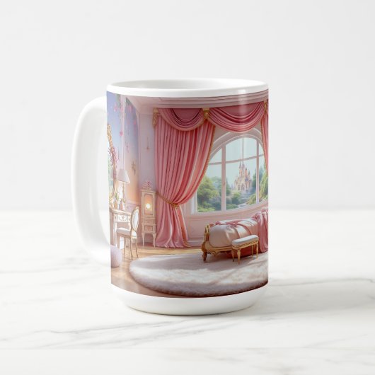 Roze Barok Koffiemok (Voorkant links)