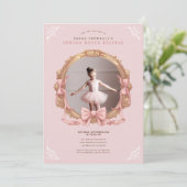 Roze Barok Lijst Kinder Ballet Dans Overweging Kaart (Staand voorkant)